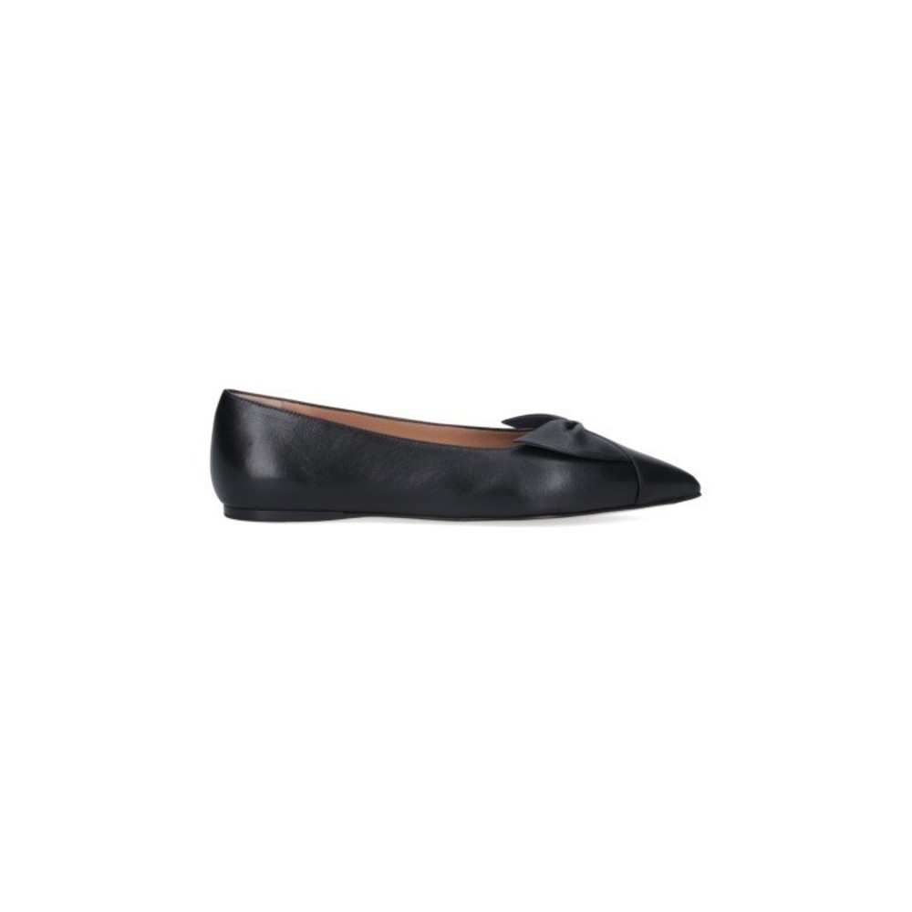 Ferragamo Pointed Toe Black Nappa Flats - NWT